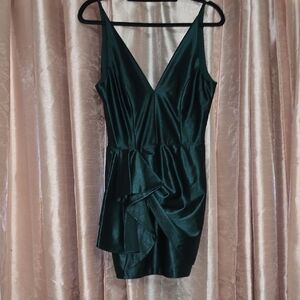 Blondie Nites Deep Green Mini Dress
